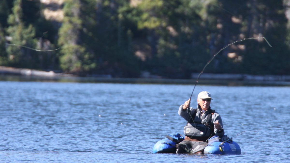 A man fishes on Strawberry Reservoir.