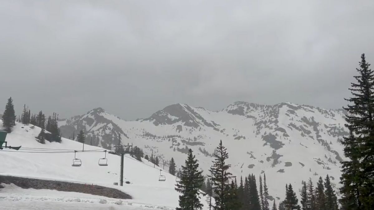 Spring showers at Alta Ski Area, May 25, 2023.