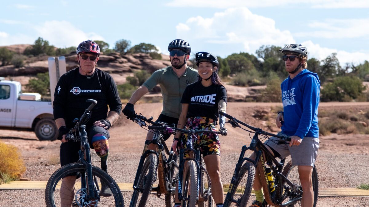 Four adaptive cyclists, Annijke Wade (not-pictured), Josie Fouts, Roger Withers, and Steven Wilke, embarked on a challenge to complete Moab and Canyonlands National Park's 100-mile White Rim Trail in one day.