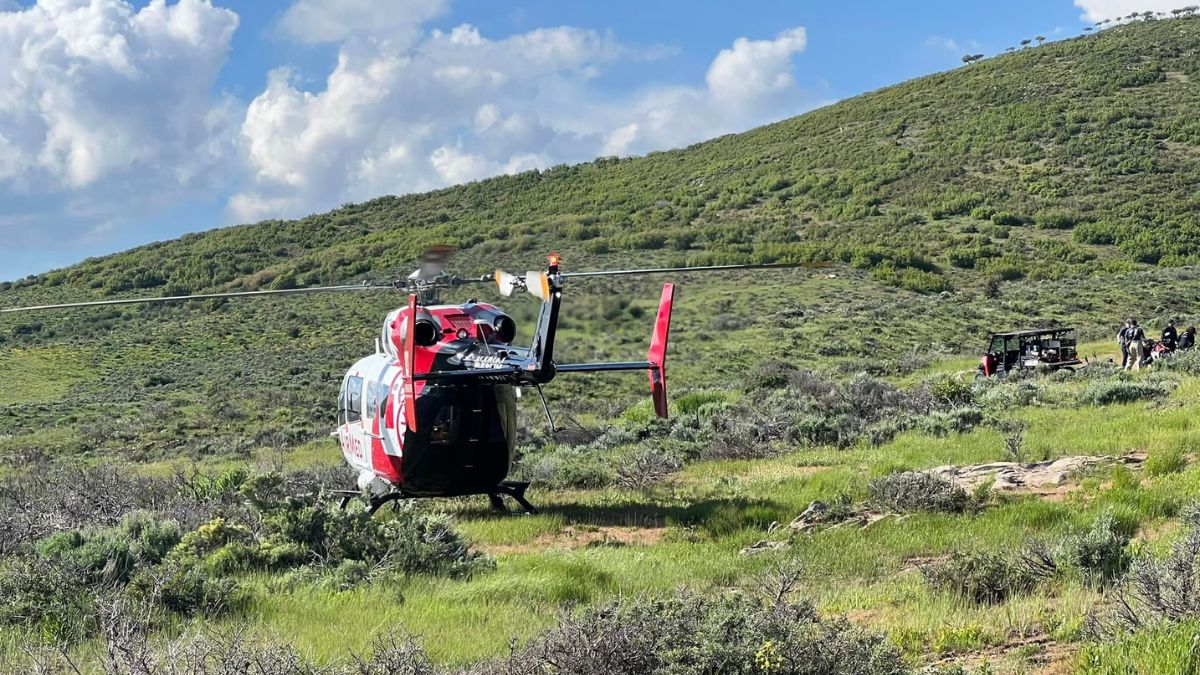 An injured mountain biker was transported by AirMed from the north Kimball Junction area on June 13, 2023.