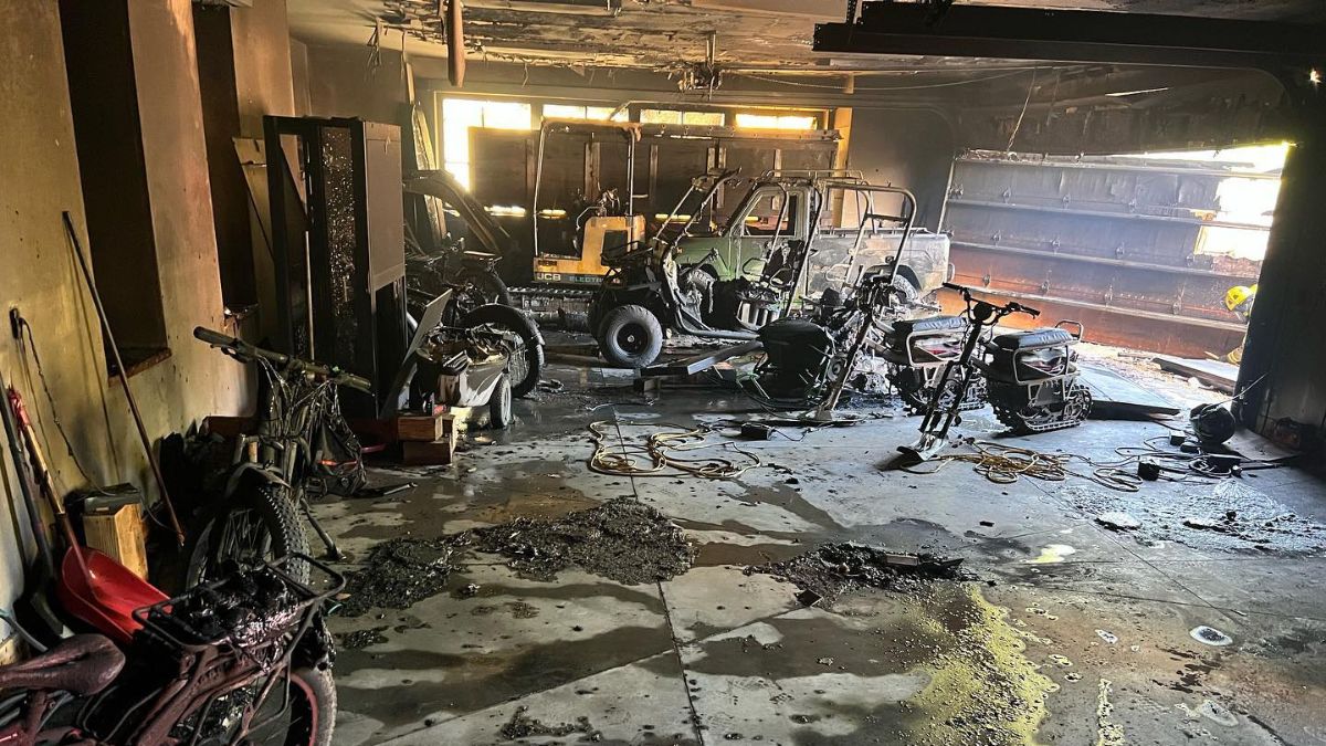A garage fire in Lake Creek burned several bikes, a snowmobile and other equipment on June 19, 2023.