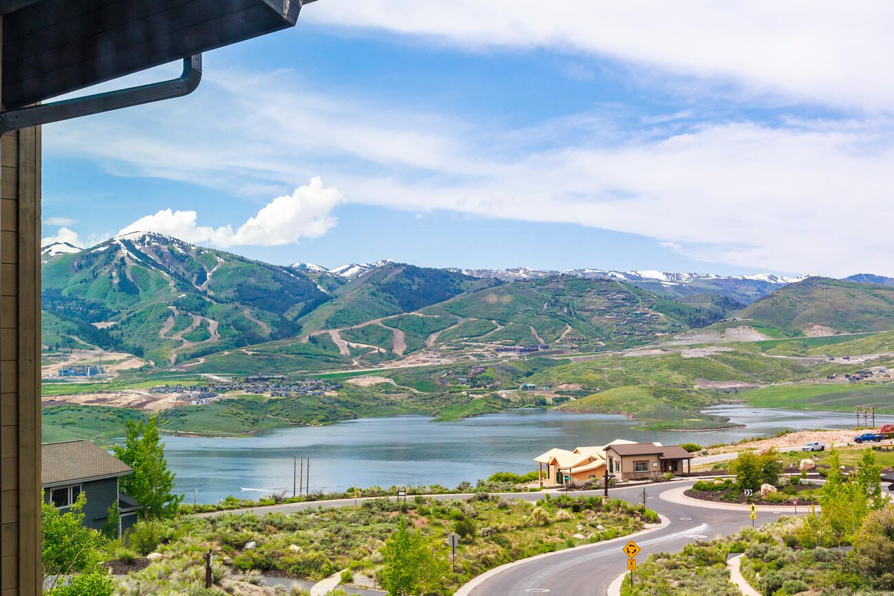 A view from Hideout looking over the Jordanelle.