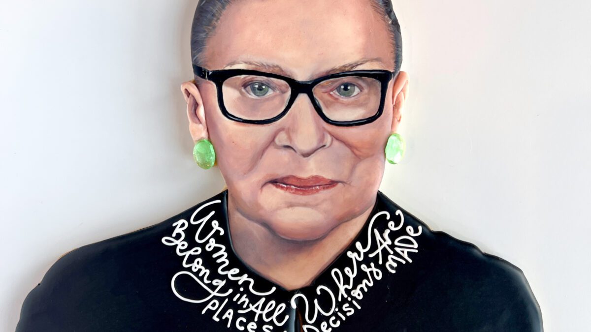 Alicia Joos won first place for her cookie portrait of Ruth Bader Ginsburg.