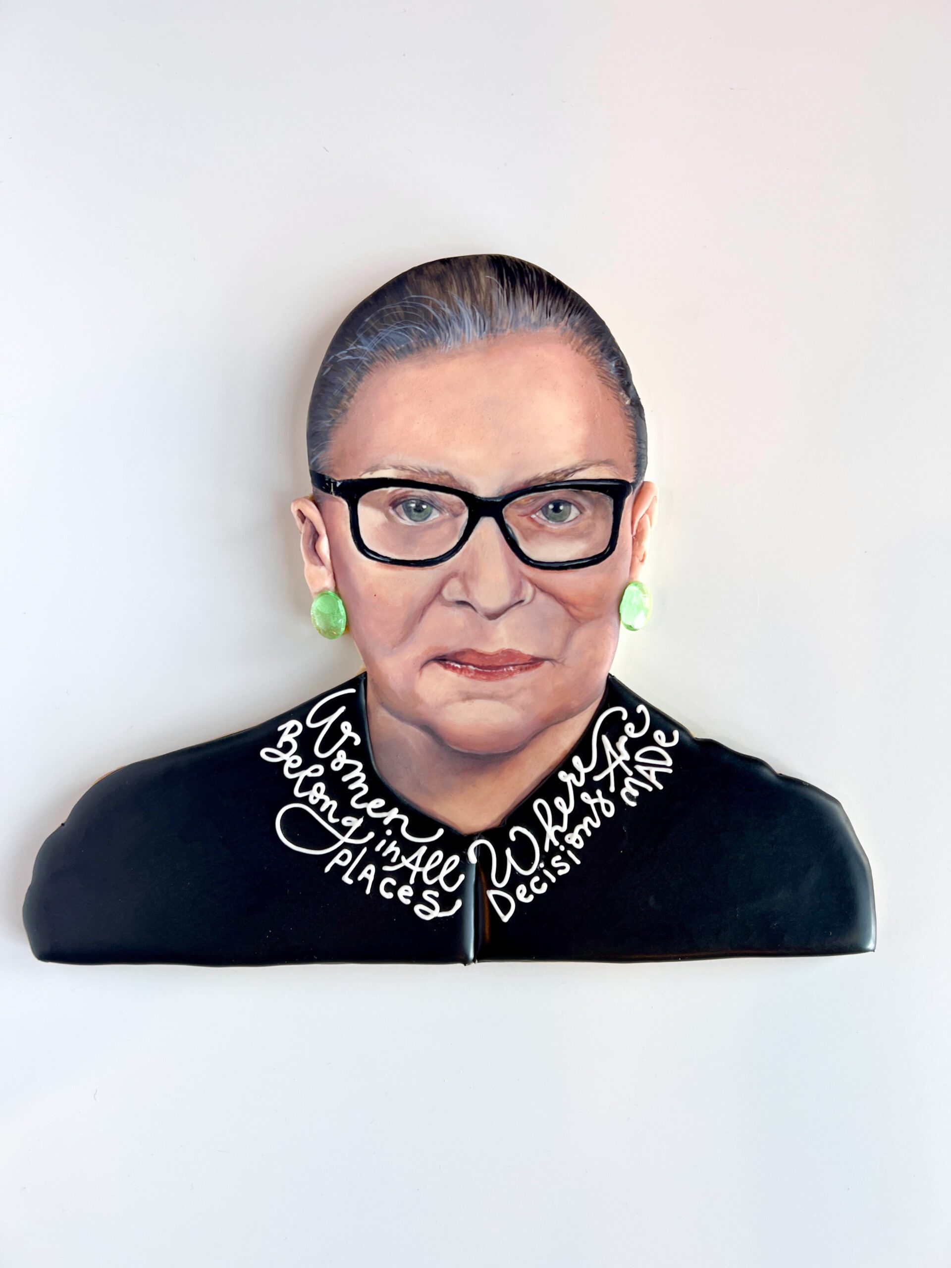 Alicia Joos won first place for her cookie portrait of Ruth Bader Ginsburg.