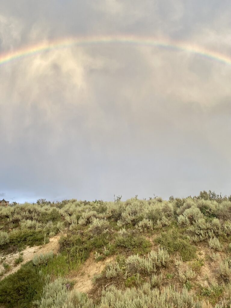 A rainbow seen from Kimball Junction on Tuesday, July 25, 2023. Photo: Michele Roepke // TownLift