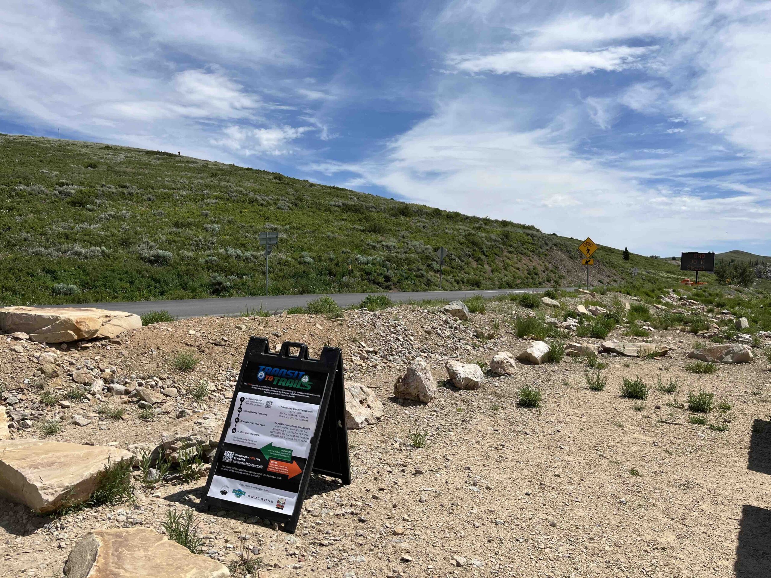 Signage at the Bonanza Flat trailhead.