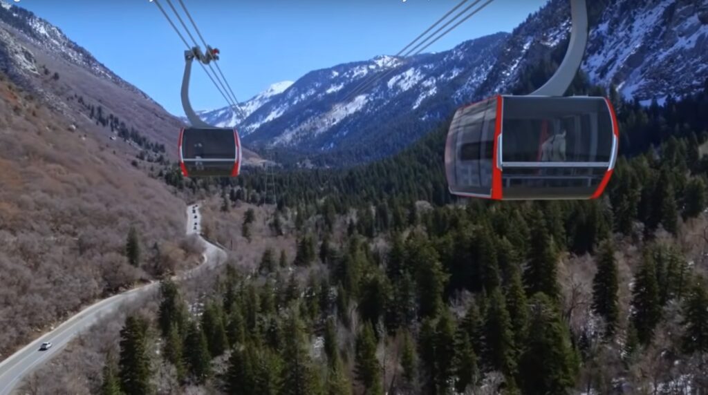 The proposed gondola route in Little Cottonwood Canyon.