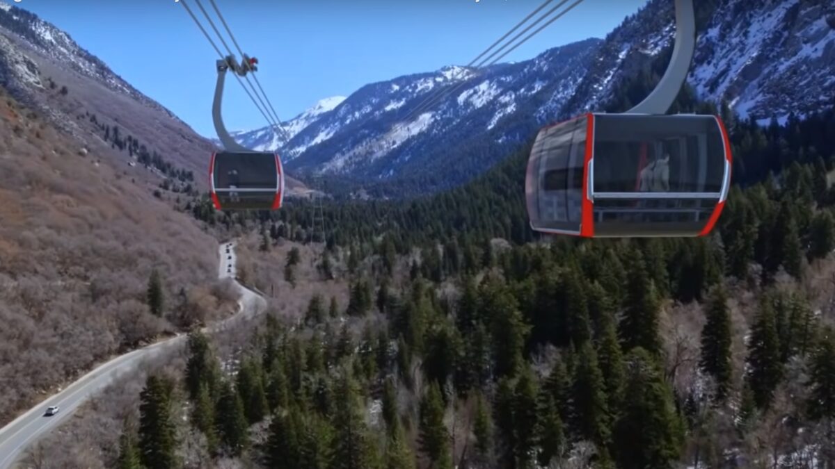 The proposed gondola route in Little Cottonwood Canyon.