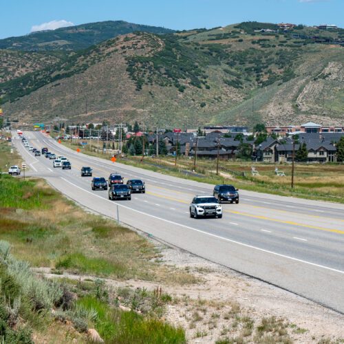 Utah Highway Patrol escort of President Joe Biden's motorcade