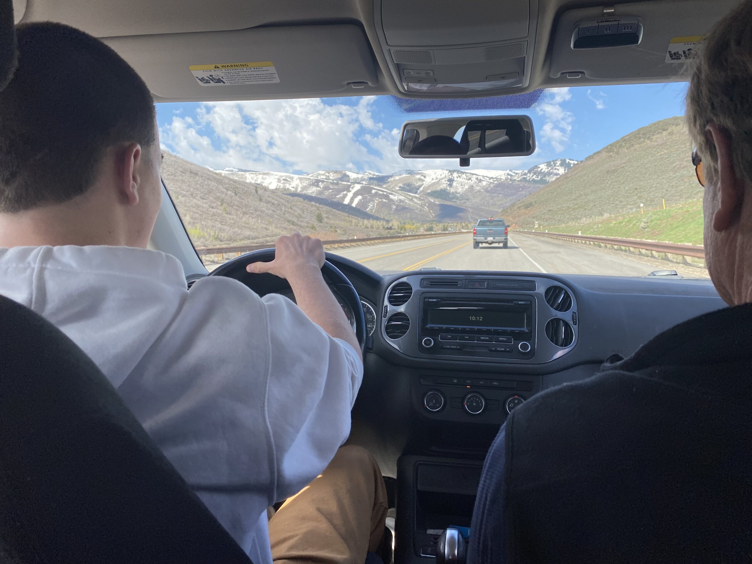 A Park City teen driver utilizes their learner's permit on S.R. 248 driving to school at the Kearns Boulevard campus with a parent passenger.