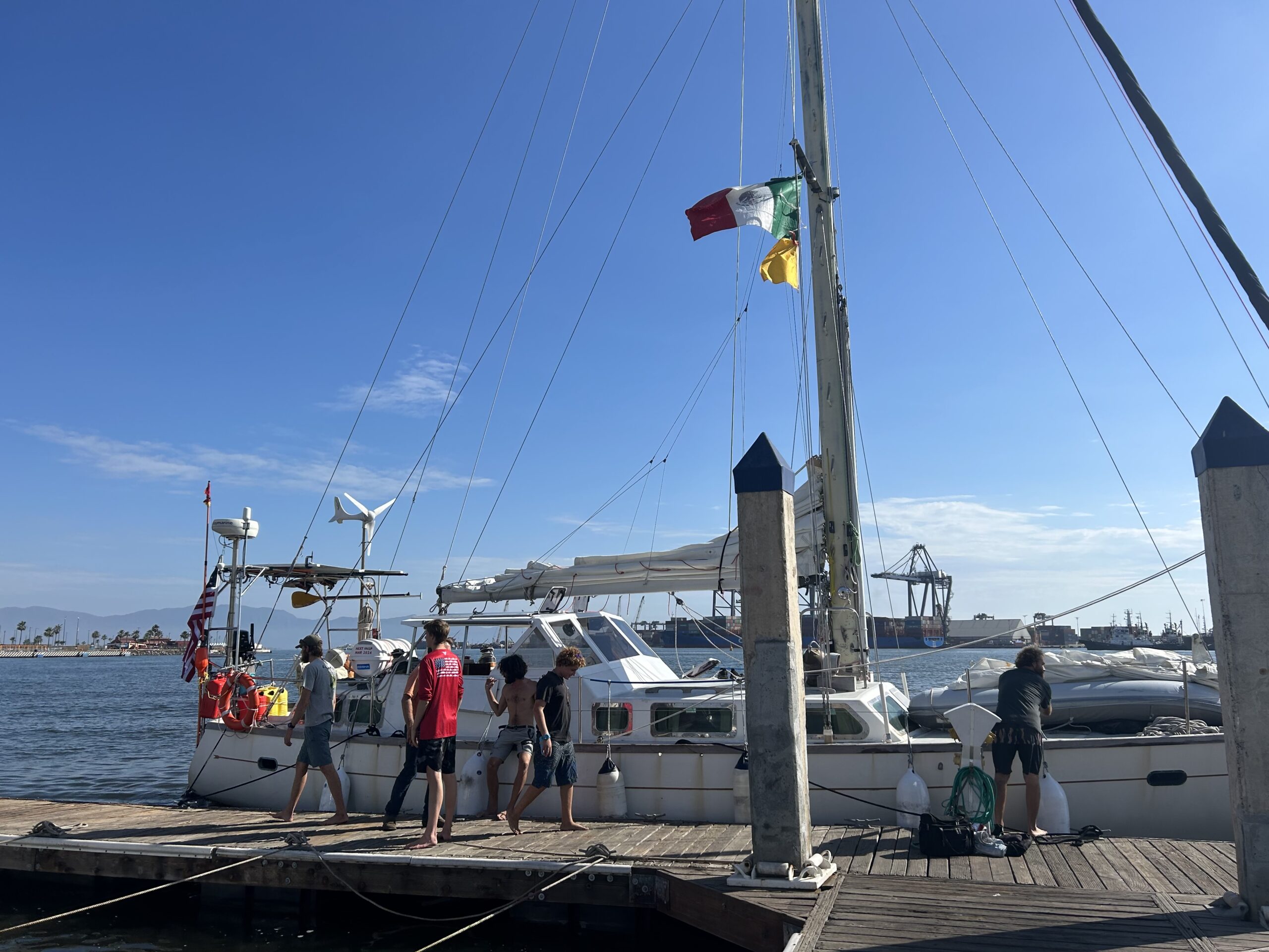 The sailboat that the Simis brothers just docked in Mexico after sailing from Japan.