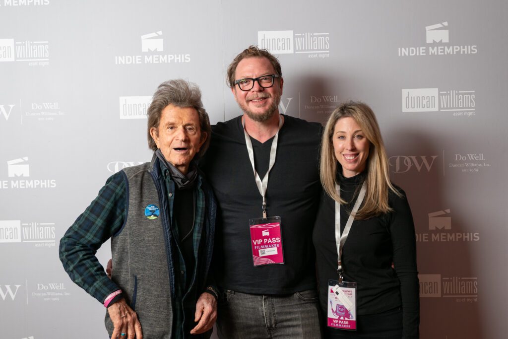 Left to right: Gary Mule Deer, G.B. Shannon, and Heather Wilke at the premiere's red carpet.