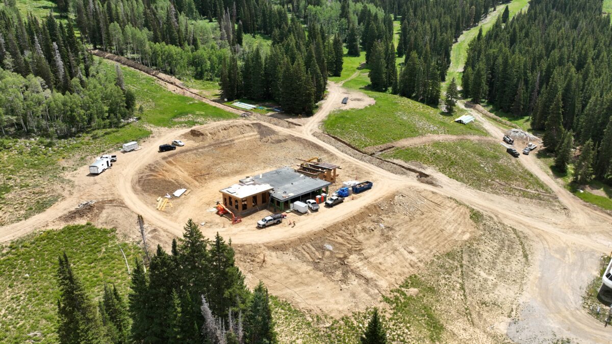 Snake Creek Lodge, made from repurposed shipping containers, currently under construction at Brighton Resort.