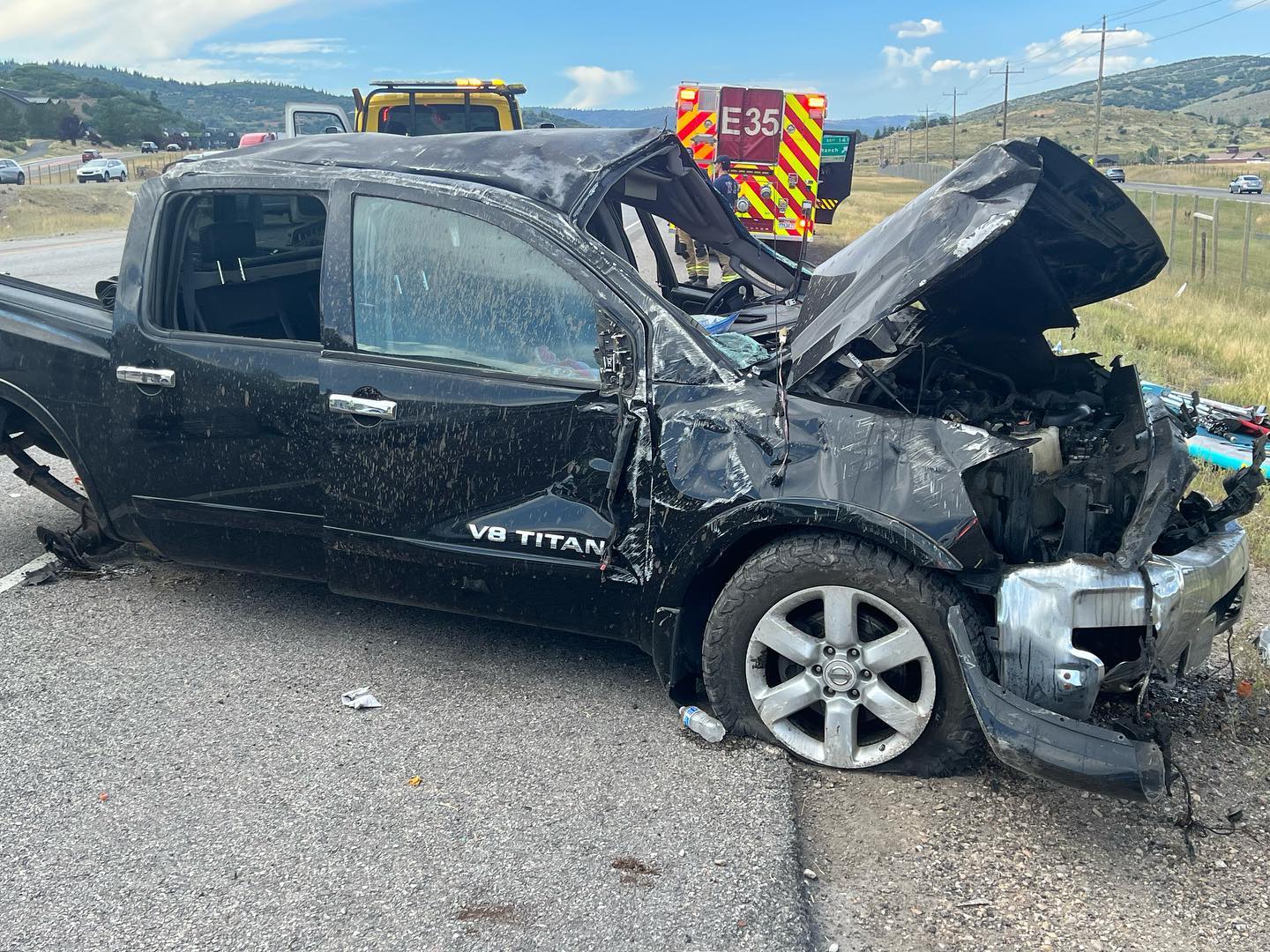 single vehicle rollover on I 80 West bound mile marker 142 near Jeremy Ranch exit