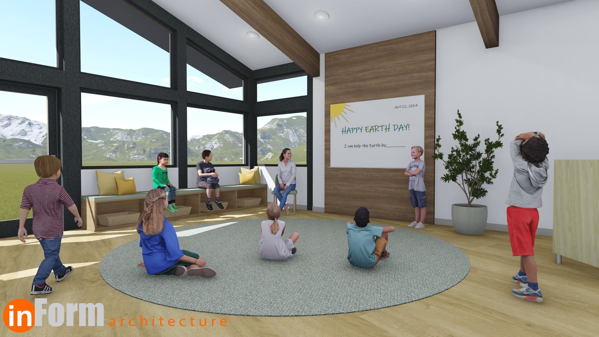 A digital representation of a Rising Heights Academy Classroom.