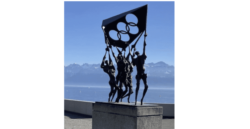 Olympic statue in Lausanne, Switzerland.