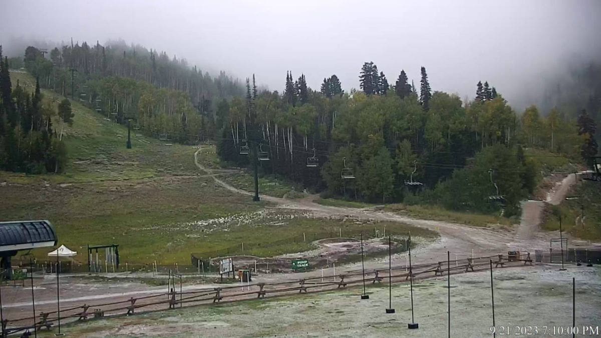 Snowfall at Deer Valley Resort on September 21, 2023.
