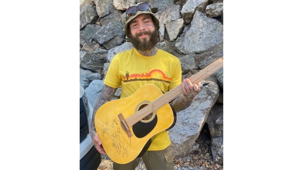 Singer Post Malone donates guitar for auction to raise funds for Utah Honor Flight.