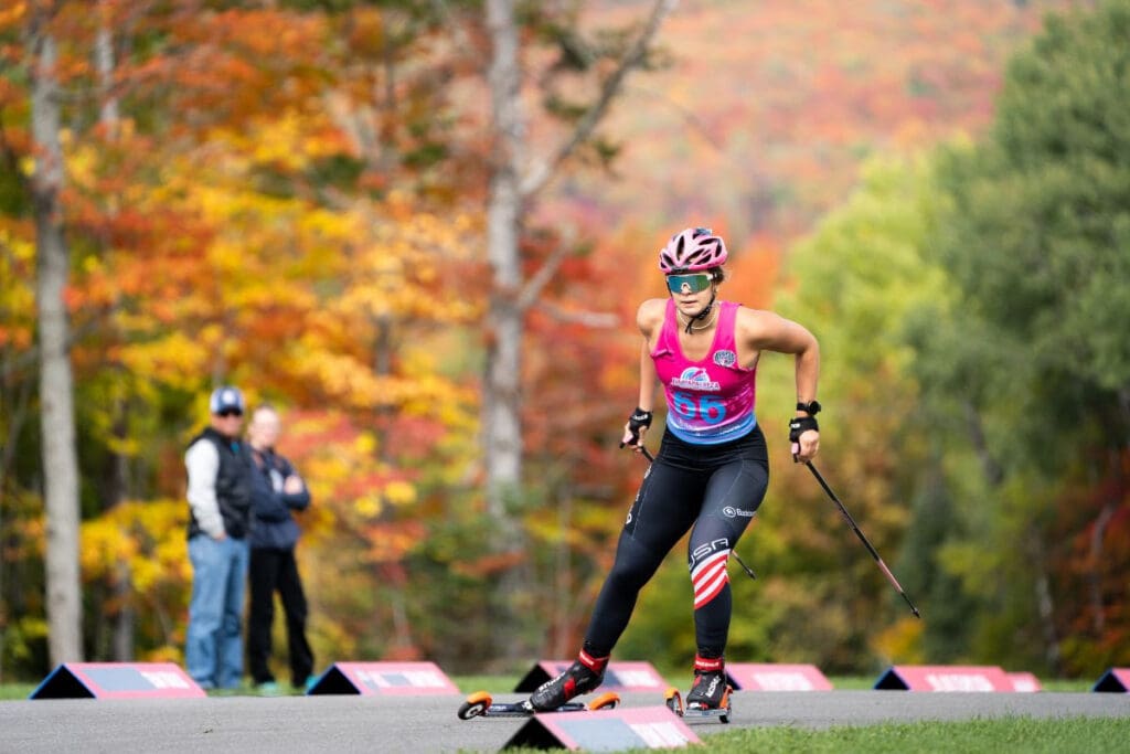 National Team Nordic Combined athlete, roller skiing.