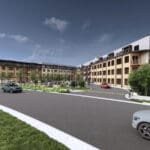 A rendering of the EngineHouse development, which will include 99 deed-restricted affordable housing units.