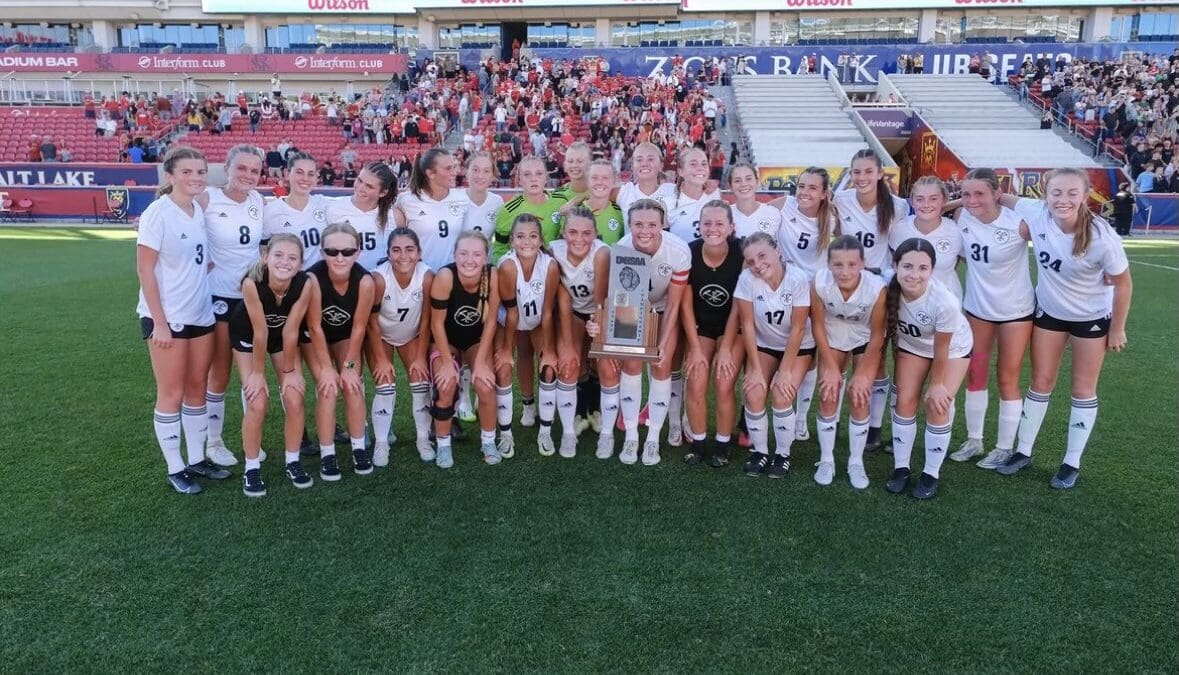 Park City Miners Girls High School Soccer Team before they placed second at the Utah State Championships at the RSL's Stadium.
