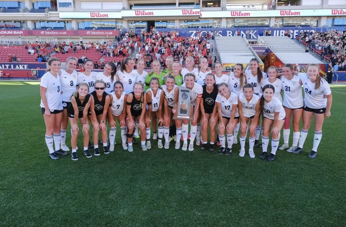 Park City Miners Girls High School Soccer Team before they placed second at the Utah State Championships at the RSL's Stadium.