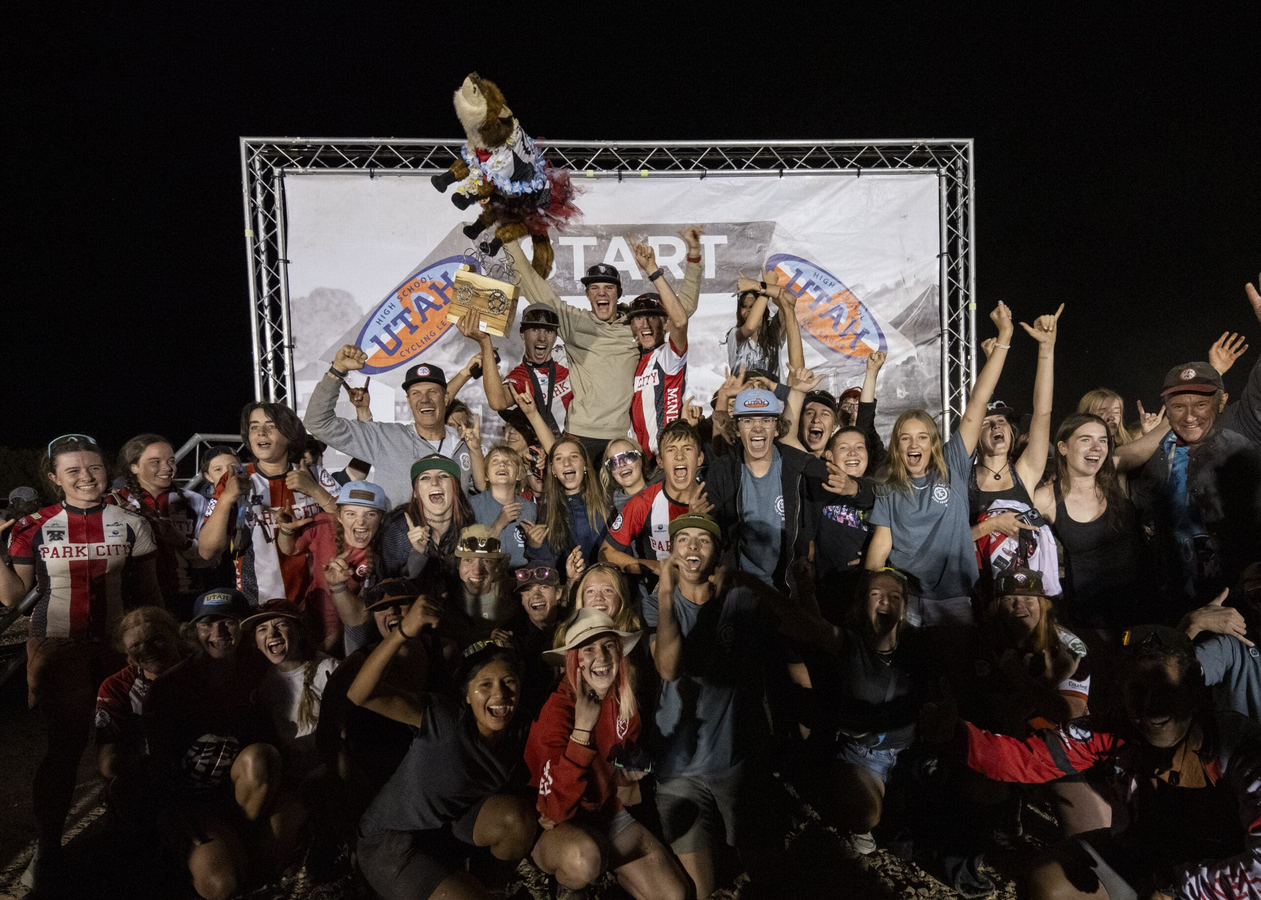 Miners on top of the podium after winning the Mountain Bike State Championships in Cedar City.