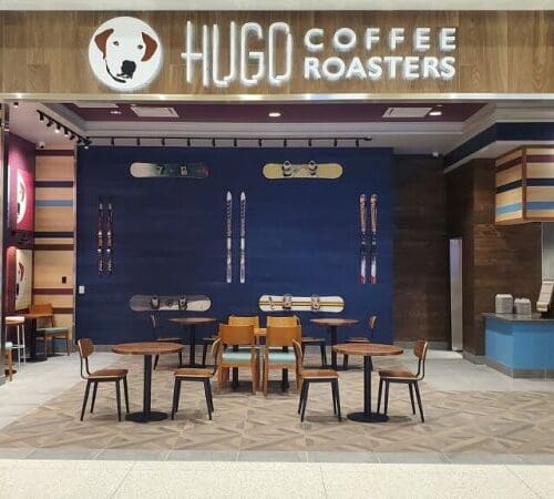 Hugo Coffee opened today at 5:30 a.m. in the Salt Lake airport, Concourse A.