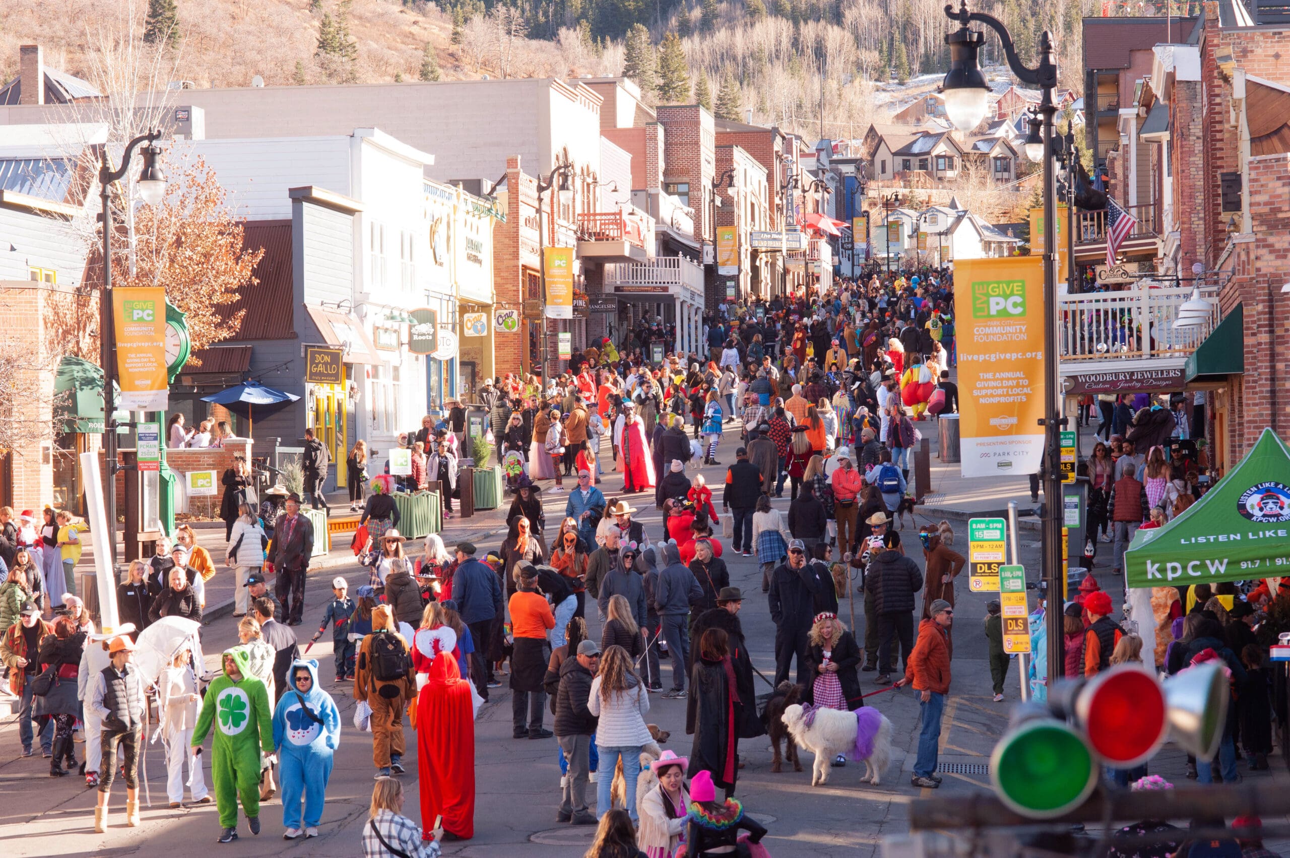 TrickorTreaters and their furry friends on Park City Main Street TownLift, Park City News