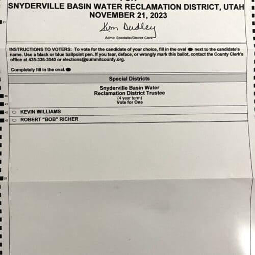 Summit County ballot, November, 2023. Photo: TownLift