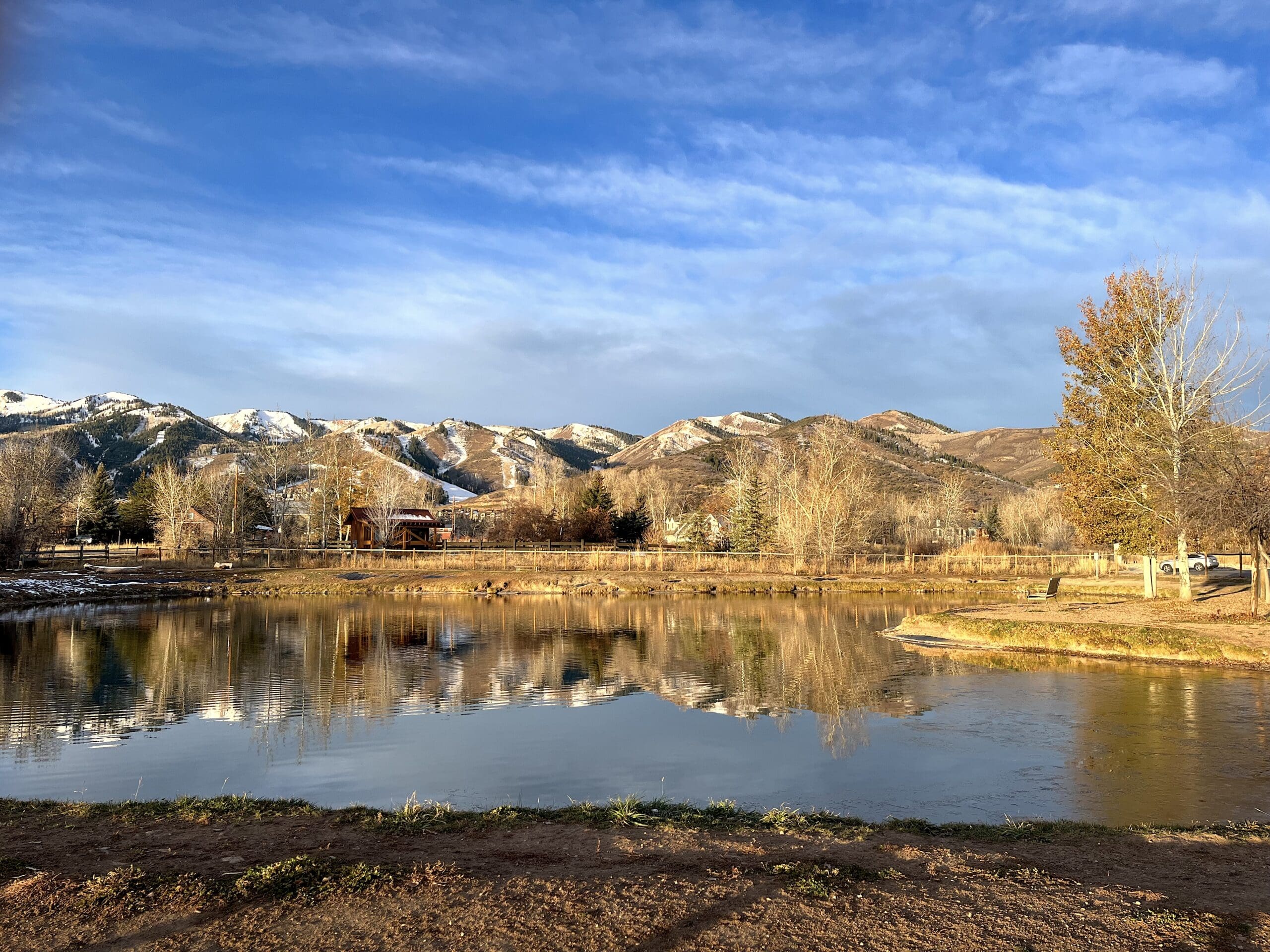 The Wiilow Creek Dog Pond (closed to dogs for the season, open for ducks), as seen on Nov. 13, 2023, at 7:45 a.m., 32 degrees.