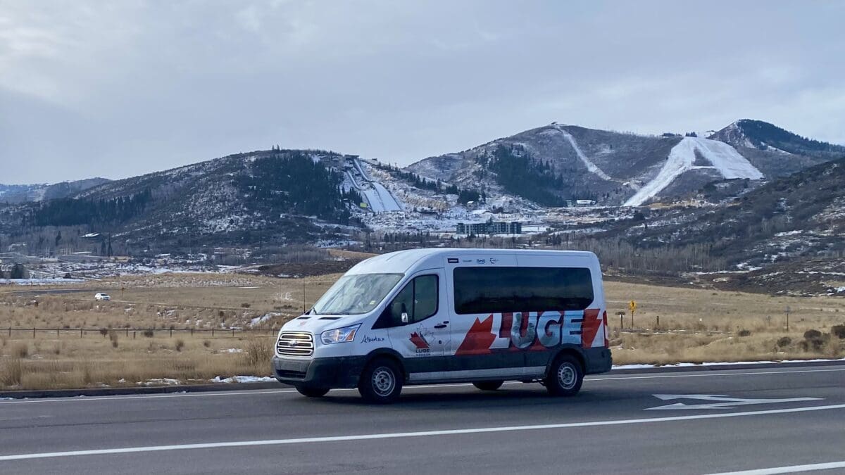 Canada Luge Team van at the Utah Olympic Park for the Jr. Luge World Cup.