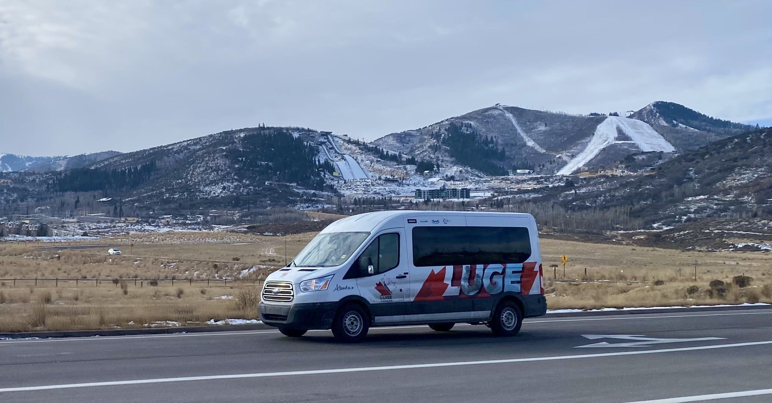 Canada Luge Team van at the Utah Olympic Park for the Jr. Luge World Cup.