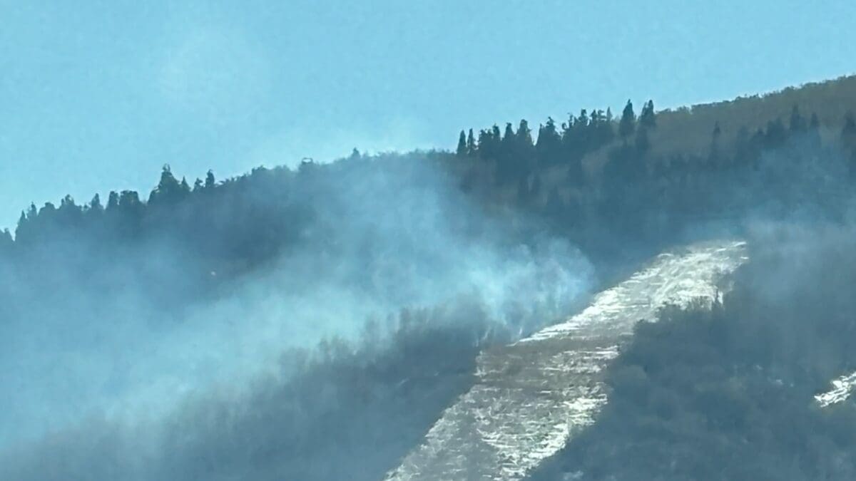 Smoke from a controlled burn on Treasure Hill is visible from Park City Nov. 15, 2023.