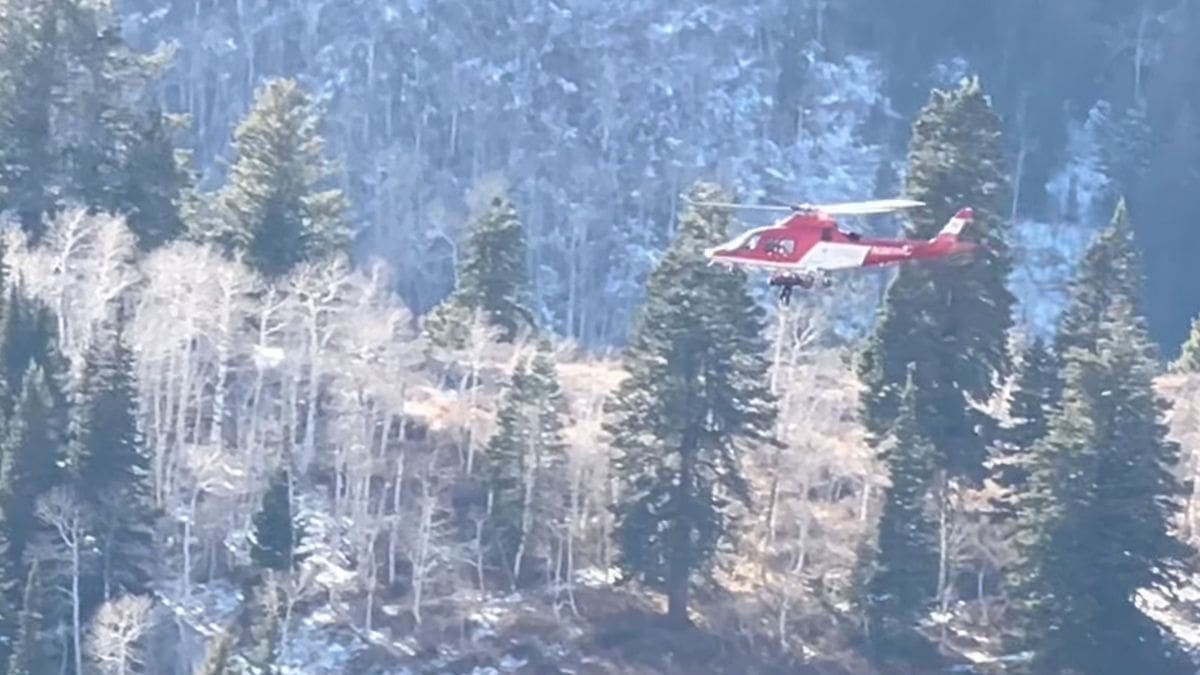 The survivor of a plane crash was hauled off of a mountain by Intermountain LifeFlight. Nov. 14, 2023.