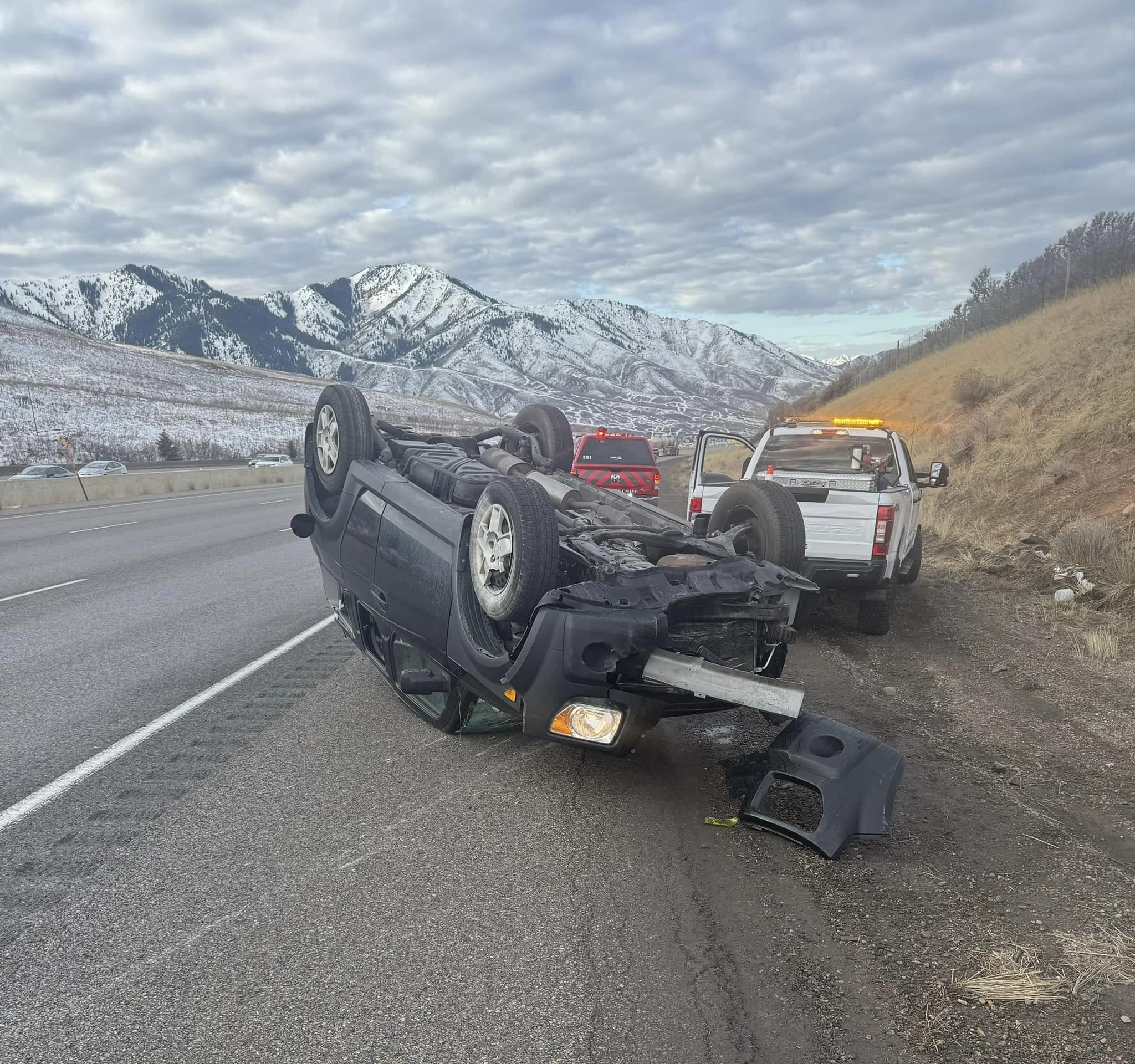 Single-Vehicle Rollover on I-80 Westbound Draws Quick Response from PCFD and UHP