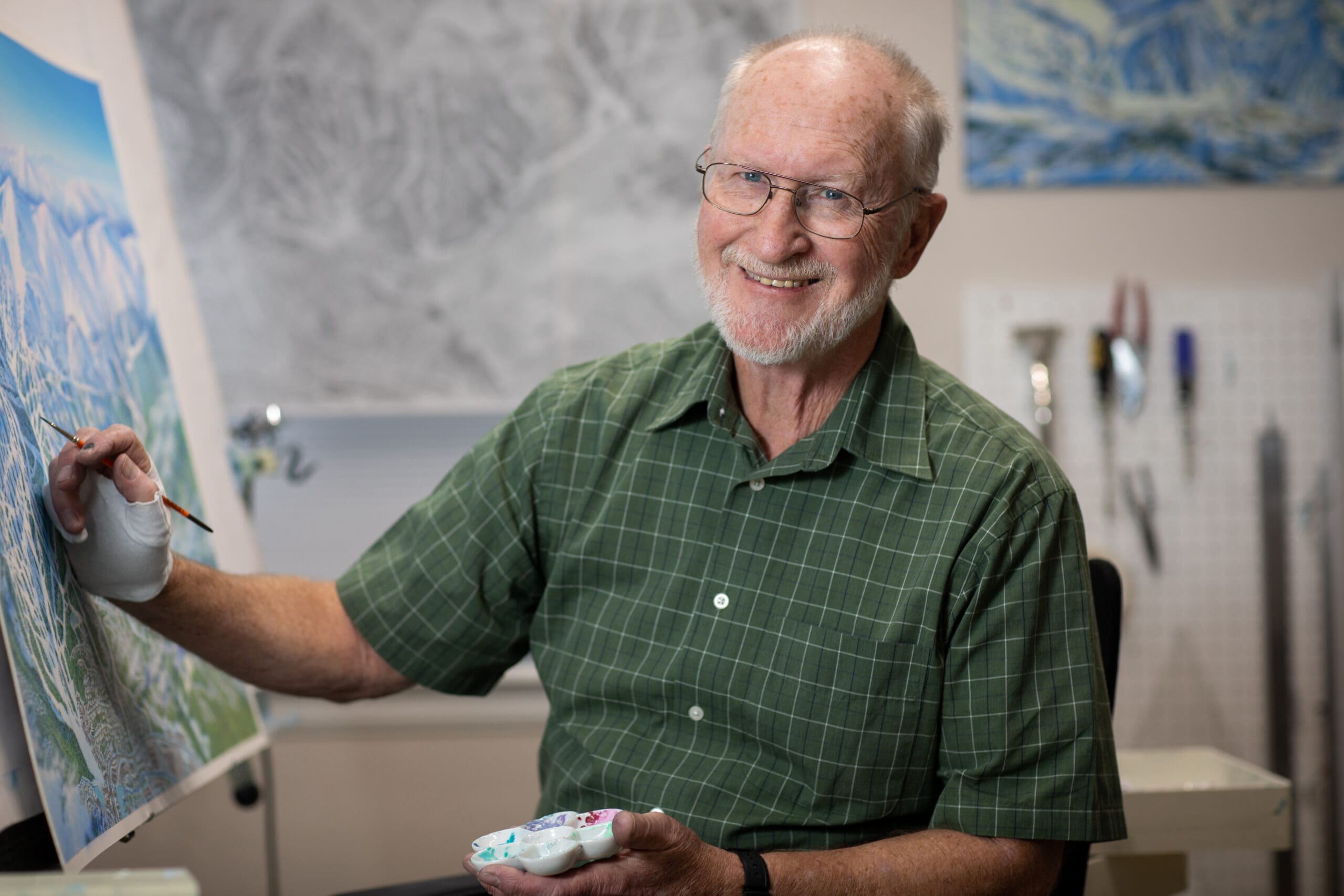 James Niehues works in his home studio in Parker, Colorado on December 17, 2018.