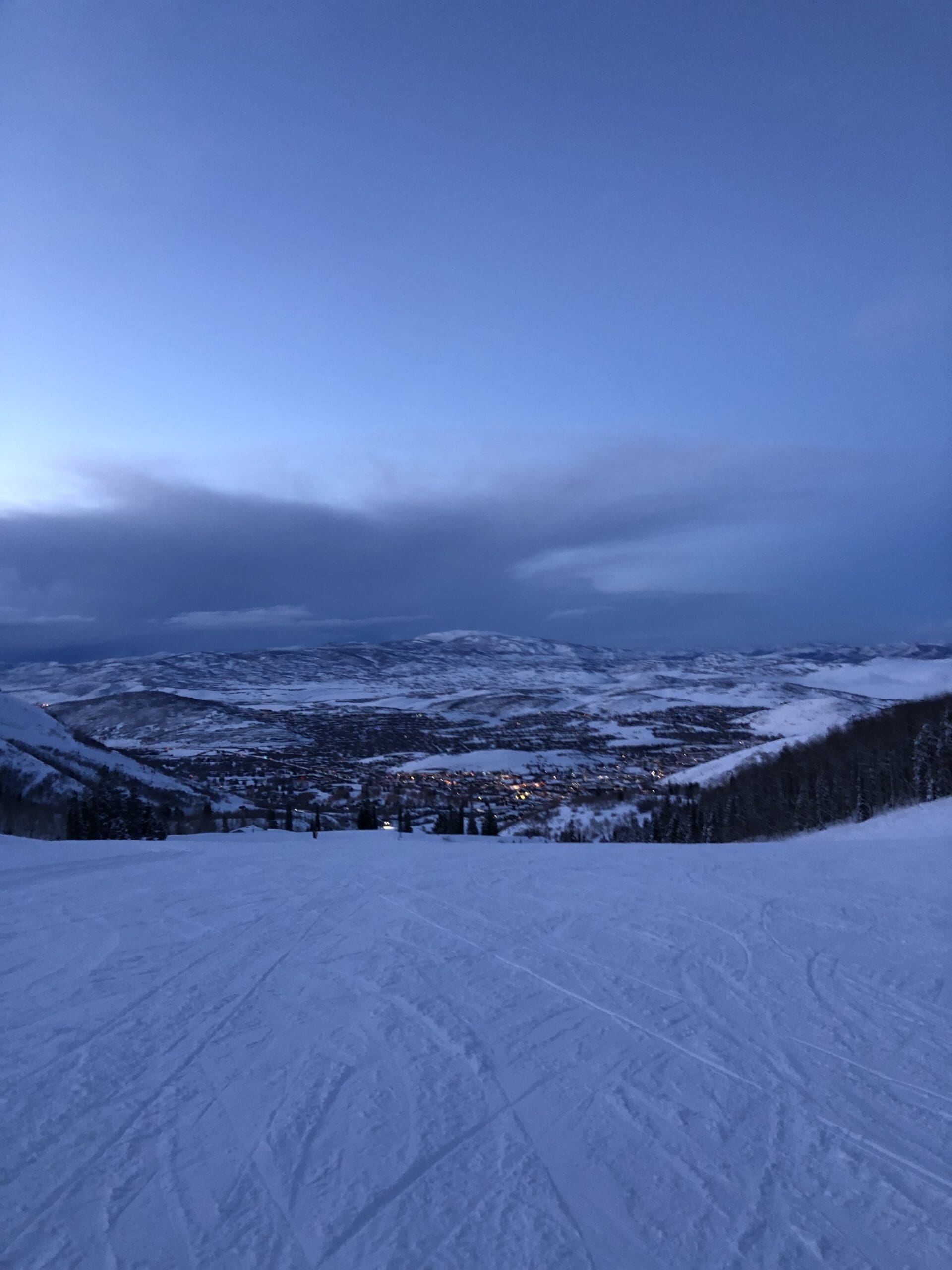 An evening trek on the uphill travel route at Park City Mountain taken March 23, 2023.