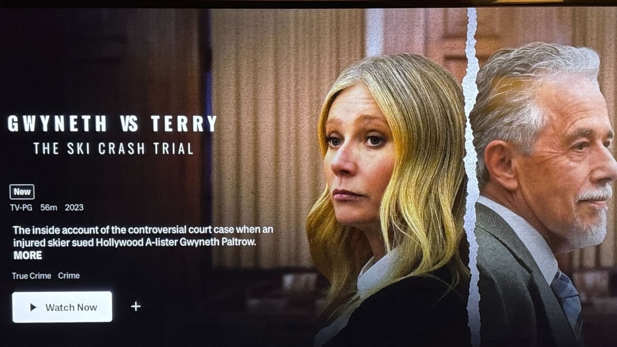 Gwyneth vs. Terry - The Ski Crash Trial can be streamed on Max now.