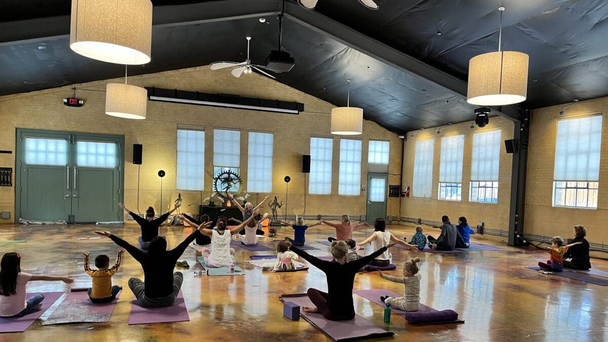 Randi Jo leading yoga in Park City. Her holiday sessions are available this month.