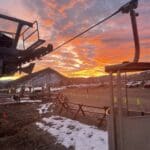 A fiery sunrise from the Cabriolet in December of 2023.