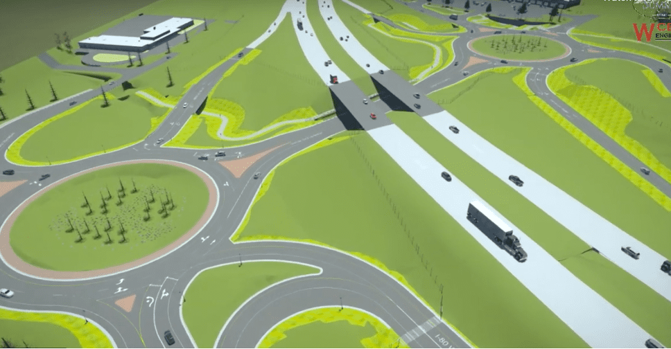 Rendering of the roundabouts located at the Jeremy Ranch/Pinebrook exits (exit 141 westbound and eastbound) in Park City, UT