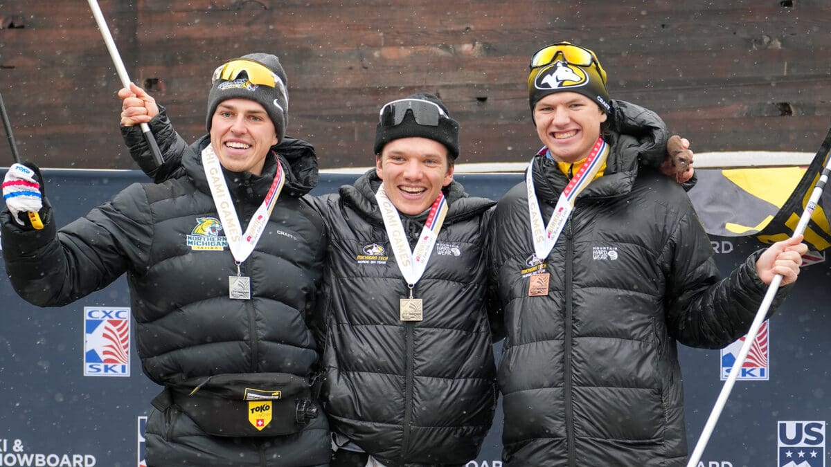 Park City's Wes Campbell (far right) took 3rd place in Wisconsin NCAA/US Ski Team cross country ski race.