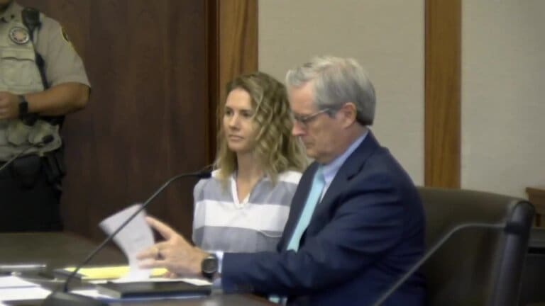 Ruby Franke sits next to her attorney during a plea hearing.