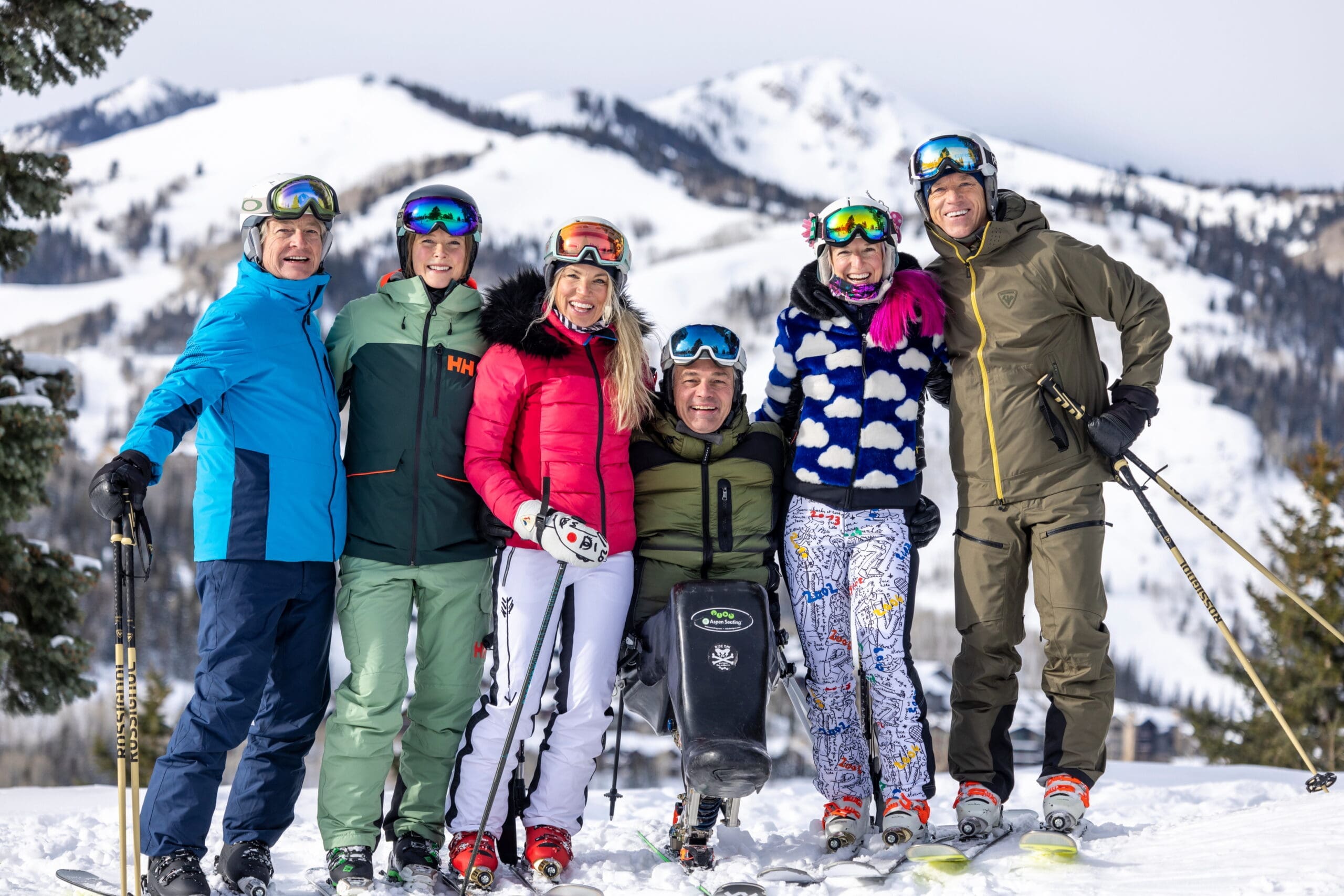 The champions L-R: Fuzz Fedderson, Kaylin Richardson, Jillian Vogtli, Chris Waddell, Shannon Bahrke, and Trace Worthington.