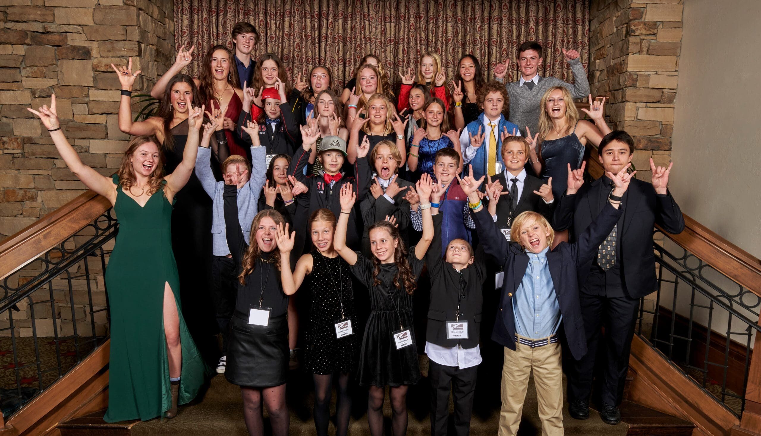 Henry Townsend (back row, absolute top) won the gold medal at the Youth Olympic Games today in slopestyle skiing. He's pictured here with the other Youth Sports Alliance athletes from Park City at JANS Winter Welcome.