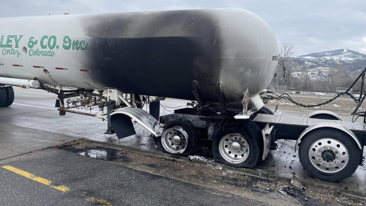 A semi-truck fire briefly close I-84 in Morgan County on Jan. 4, 2024.