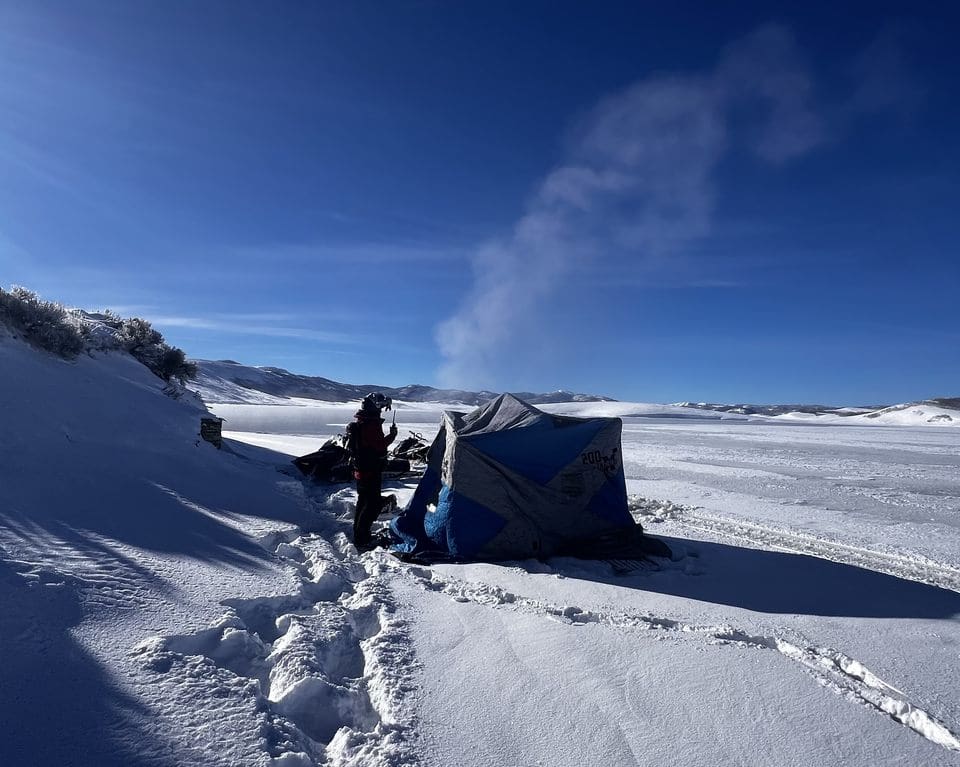 An ice fisherman was rescued on Jan. 16, 2024 after falling through the ice at Strawberry Reservoir.