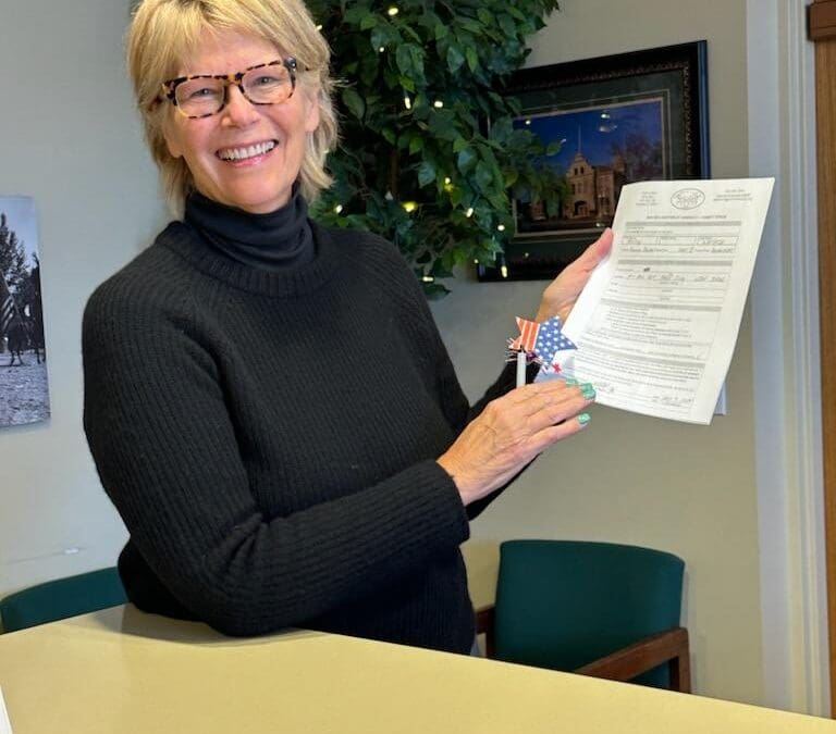 Betsy Wallace filing her candidacy for Summit County Council elections.