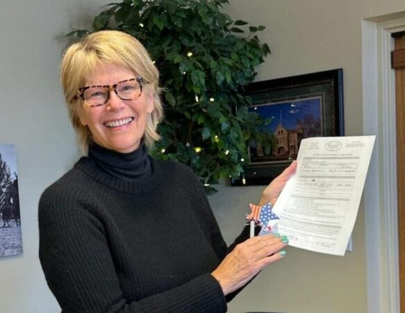 Betsy Wallace filing her candidacy for Summit County Council elections.